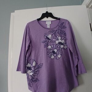 Purple Floral Women's Top